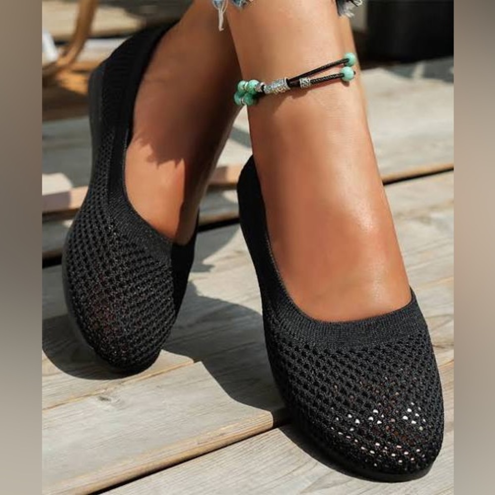 PAOTMBU - Black Mesh Flats - size 6.5 - new